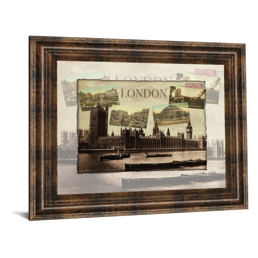 Classy Living London Collage Wall Art 26x22in | Transitional Dark Chocolate MDF Frame | Living Room & Office Decor | 26 x 22 x 1 in | Model 4715