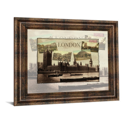 Classy Living London Collage Wall Art 26x22in | Transitional Dark Chocolate MDF Frame | Living Room & Office Decor | 26 x 22 x 1 in | Model 4715