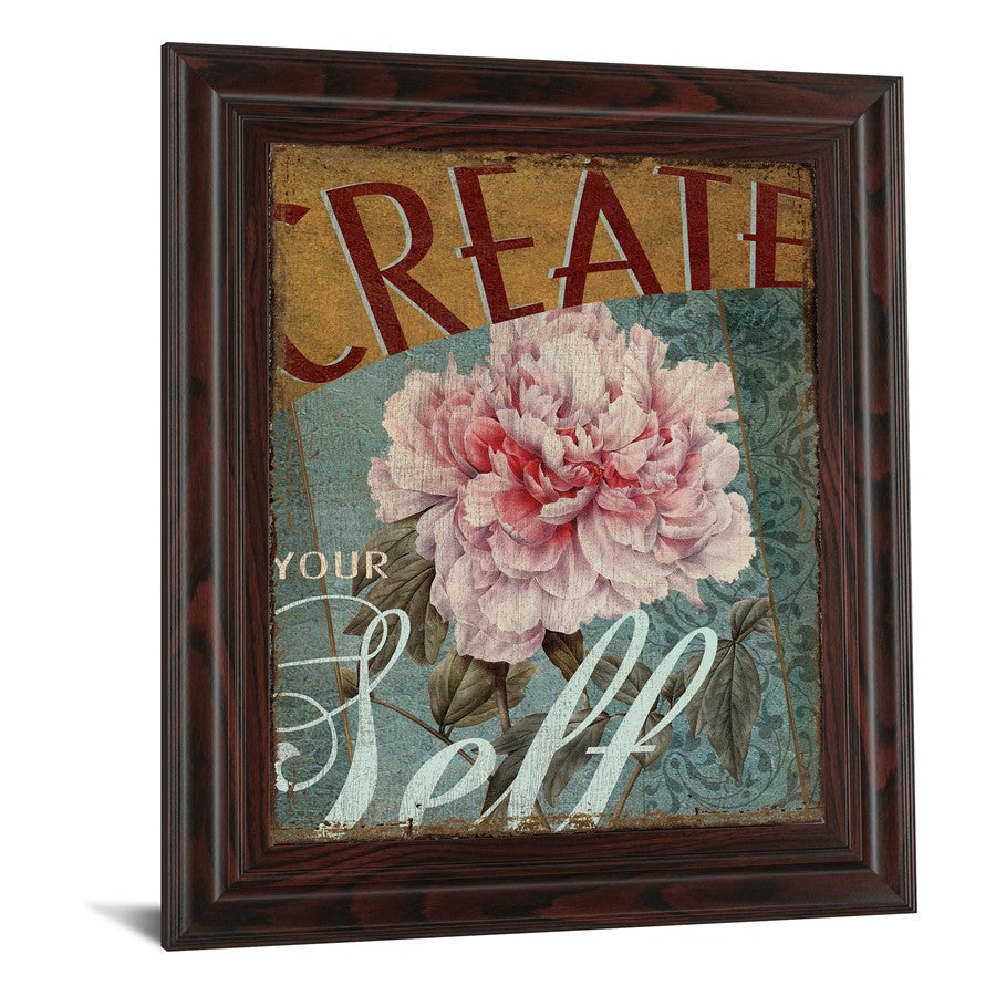 Classy Living Create Yourself 22x26in Wall Art | Antique/Vintage Cinnamon Mocha MDF Frame with Paper Art | Living Room & Bedroom | Model 4729