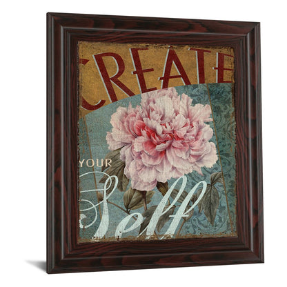 Classy Living Create Yourself 22x26in Wall Art | Antique/Vintage Cinnamon Mocha MDF Frame with Paper Art | Living Room & Bedroom | Model 4729