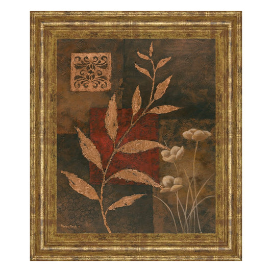 Classy Living Copper Rhythm I 22x26in Wall Art | Contemporary Mixed Media on Paper in Gilded Radiance MDF Frame | Living Room & Office Decor | Model 4734