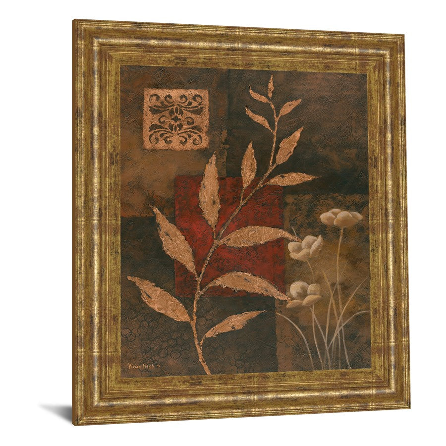 Classy Living Copper Rhythm I 22x26in Wall Art | Contemporary Mixed Media on Paper in Gilded Radiance MDF Frame | Living Room & Office Decor | Model 4734