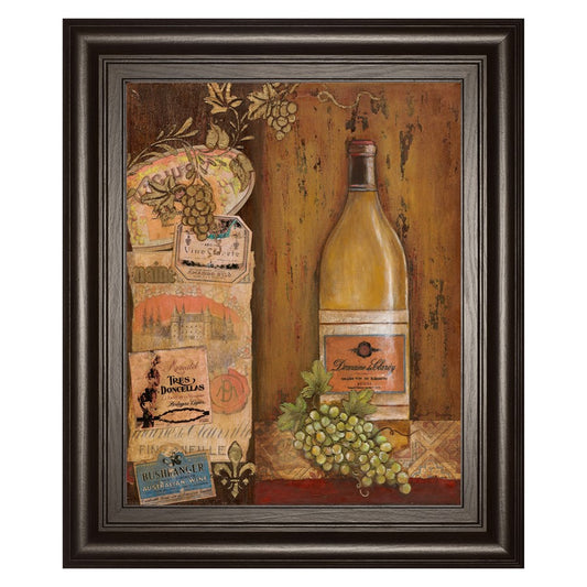 Classy Living Vintage Wine Elegance Wall Art 22x26in | Contemporary Dark Chocolate MDF Frame with Real Glass | Dining Room & Kitchen Decor | Model 4763