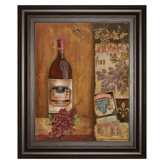 Classy Living Rustic Wine Charm Wall Art 22x26in | Contemporary MDF Frame with Real Glass | Kitchen & Dining Room Decor | 1 x 22 x 26 in | Model 4764