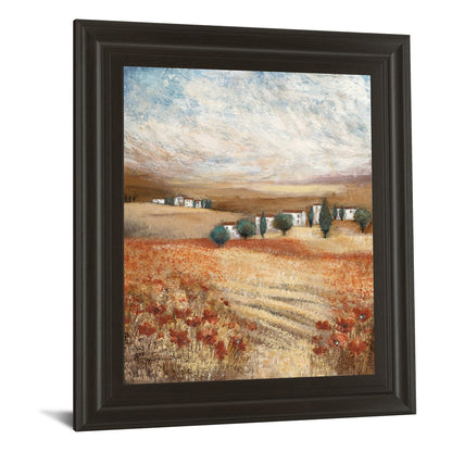 Classy Living Rustic Hilltown View Wall Art 22x26in | Contemporary Framed Print in Dark Chocolate MDF | Living Room & Office Decor | 22 x 26 | Model 4766