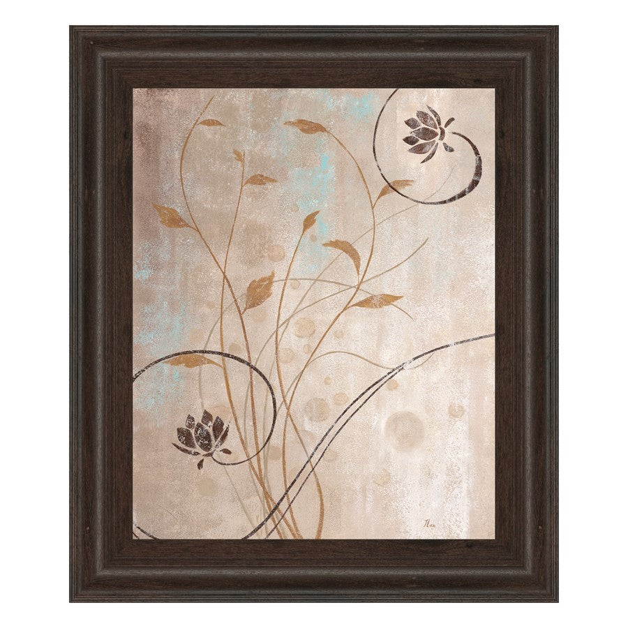 Classy Living Spring Meadow 22x26in Wall Art | Contemporary Botanical Paper Print in Cinnamon Mocha MDF Frame | Living Room & Bedroom Decor | Model 4768