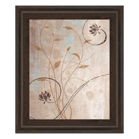 Classy Living Spring Meadow 22x26in Wall Art | Contemporary Botanical Paper Print in Cinnamon Mocha MDF Frame | Living Room & Bedroom Decor | Model 4768
