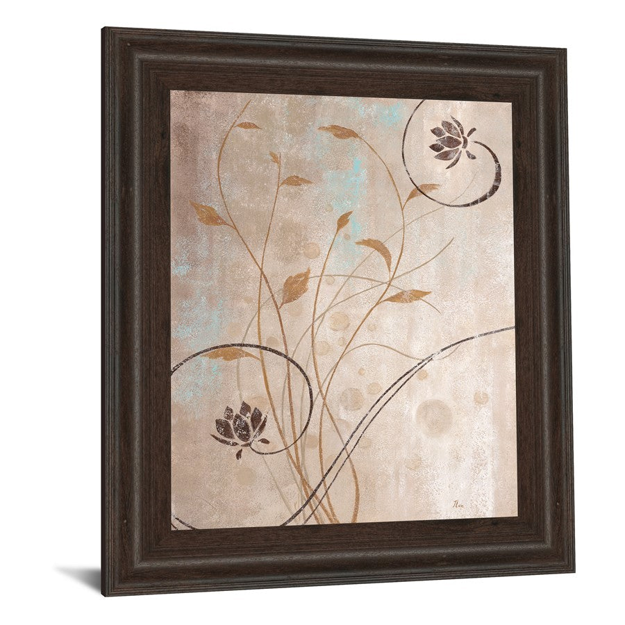 Classy Living Spring Meadow 22x26in Wall Art | Contemporary Botanical Paper Print in Cinnamon Mocha MDF Frame | Living Room & Bedroom Decor | Model 4768