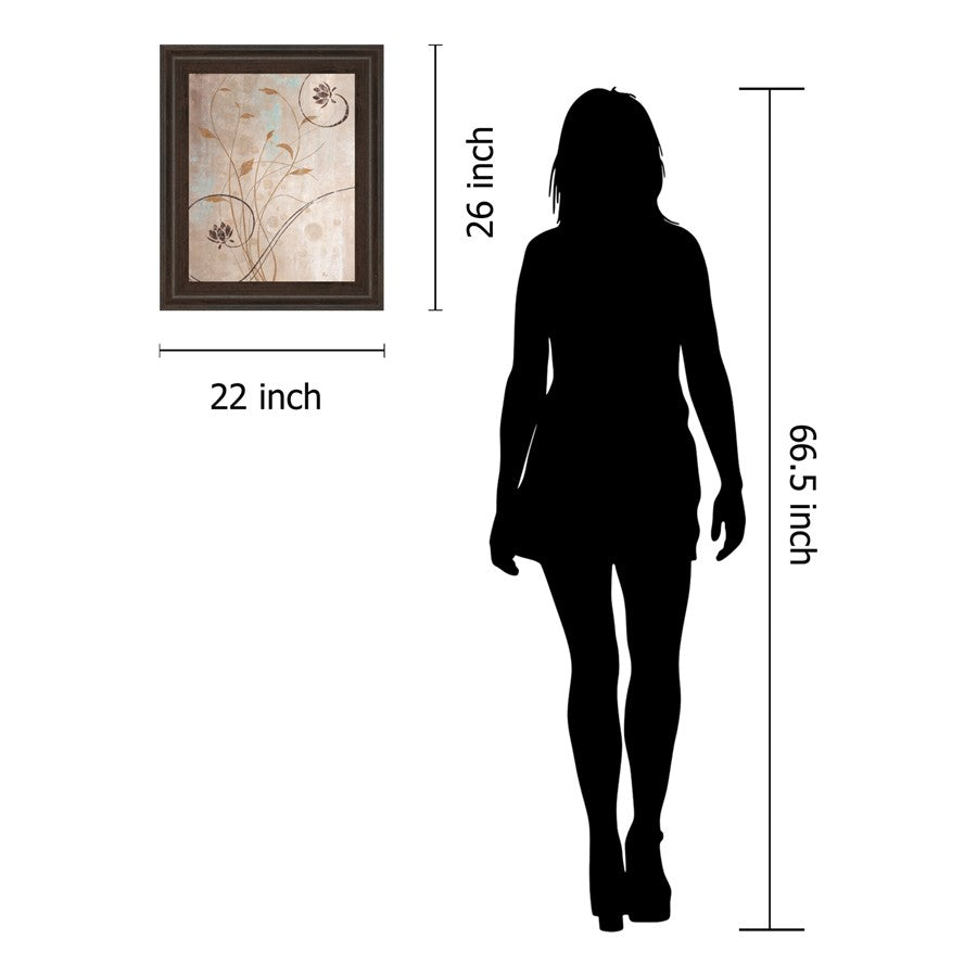 Classy Living Spring Meadow 22x26in Wall Art | Contemporary Botanical Paper Print in Cinnamon Mocha MDF Frame | Living Room & Bedroom Decor | Model 4768