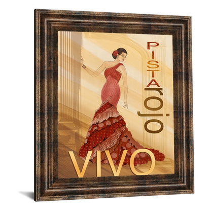 Classy Living Elegant Red Dress Wall Art 22x26in | Contemporary Paper Art in Dark Chocolate MDF Frame | Living Room & Office Decor | 22 x 26 | Model 4805