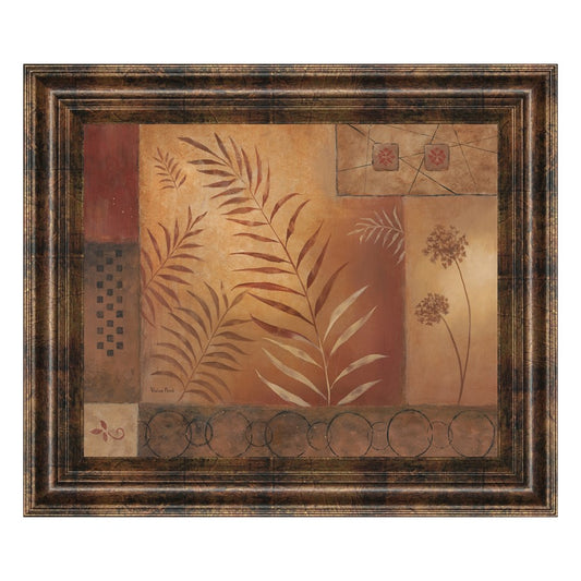 Classy Living Modern Fern II 26x22in Wall Art | Contemporary Botanical Print in Dark Chocolate MDF Frame | Living Room & Office Decor | 1 x | Model 4812