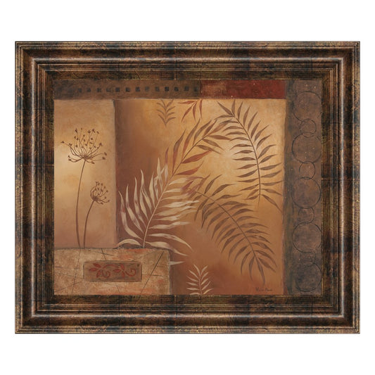 Classy Living Serene Ferns 26x22in Wall Art | Contemporary Dark Chocolate MDF Frame | Living Room & Bedroom Botanical Decor | 26 x 22 x 1 in | Model 4813