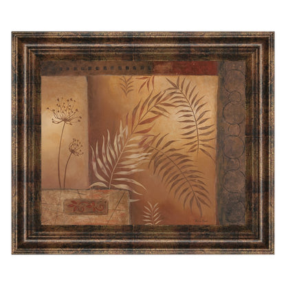 Classy Living Serene Ferns 26x22in Wall Art | Contemporary Dark Chocolate MDF Frame | Living Room & Bedroom Botanical Decor | 26 x 22 x 1 in | Model 4813