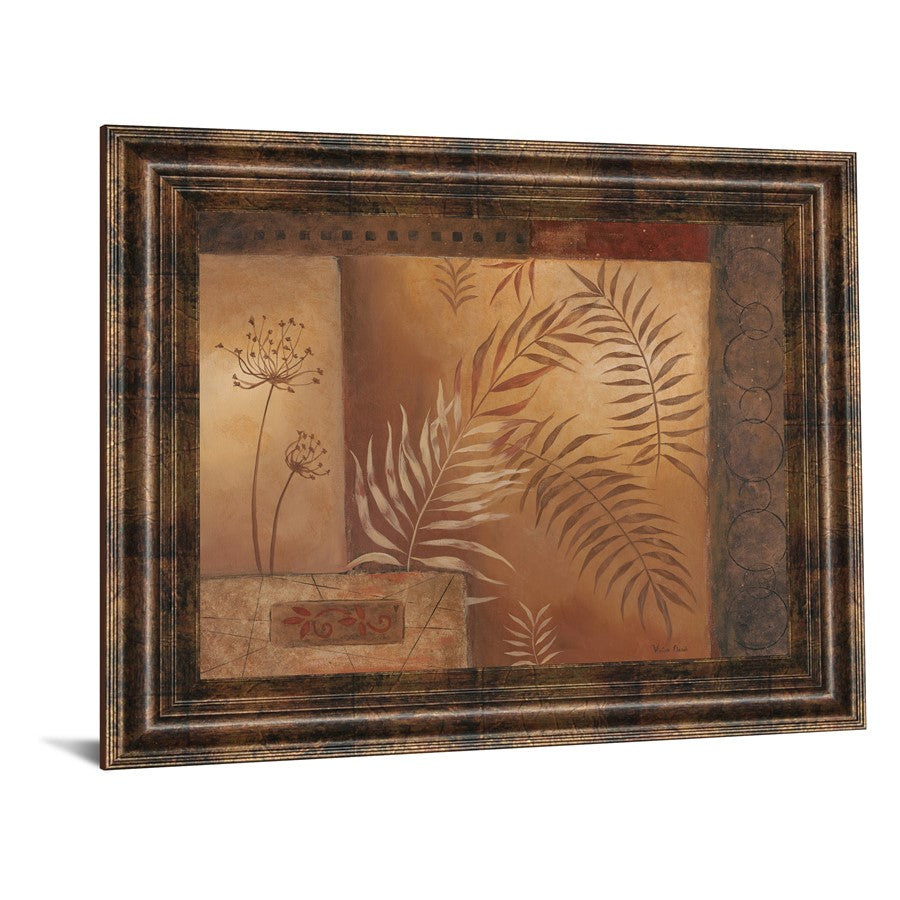 Classy Living Serene Ferns 26x22in Wall Art | Contemporary Dark Chocolate MDF Frame | Living Room & Bedroom Botanical Decor | 26 x 22 x 1 in | Model 4813