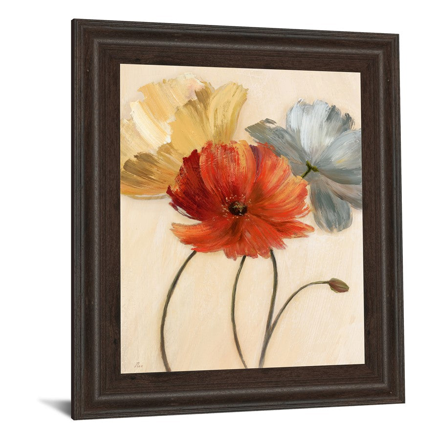Classy Living Poppy Palette 22x26in Wall Art | Traditional Floral Print in Cinnamon Mocha MDF Frame | Living Room & Bedroom Decor | 22 x 26 x | Model 4814