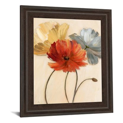 Classy Living Poppy Palette 22x26in Wall Art | Traditional Floral Print in Cinnamon Mocha MDF Frame | Living Room & Bedroom Decor | 22 x 26 x | Model 4814