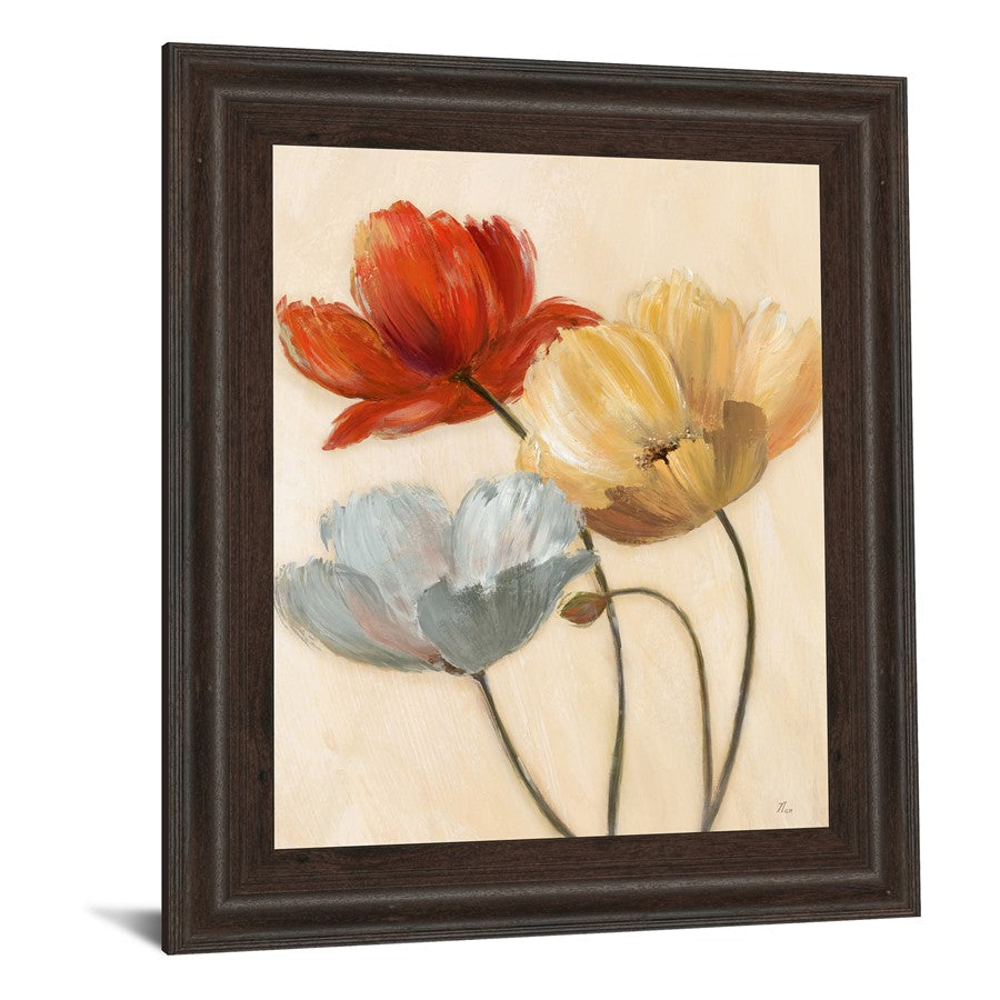 Classy Living Poppy Palette II 22x26in Wall Art | Traditional Botanical Print in Cinnamon Mocha MDF Frame | Living Room & Bedroom Decor | 1 x | Model 4815