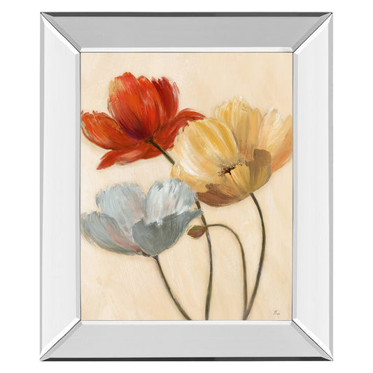 Classy Living Poppy Palette II 22x26in Wall Art | Traditional Multicolor Paper Print in Mirrored Frame | Living Room, Bedroom & Office | Model 4815MF
