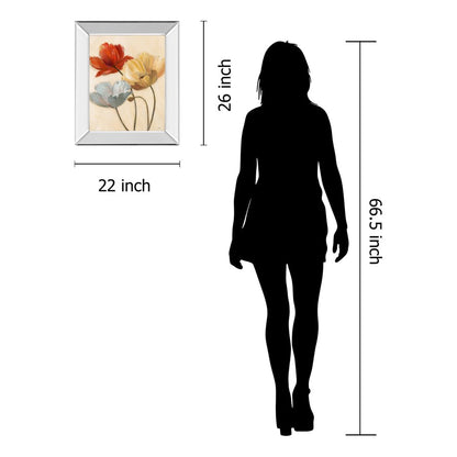 Classy Living Poppy Palette II 22x26in Wall Art | Traditional Multicolor Paper Print in Mirrored Frame | Living Room, Bedroom & Office | Model 4815MF