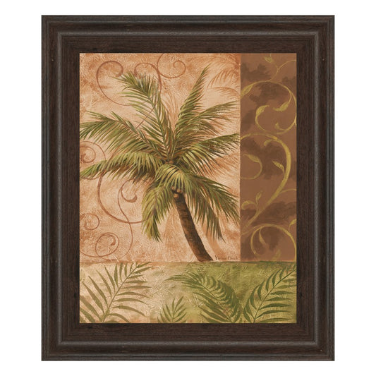 Classy Living Tropical Palm Wall Art 22x26in | Contemporary Paper Print in Cinnamon Mocha MDF Frame | Living Room & Office Decor | 22 x 26 x | Model 4821