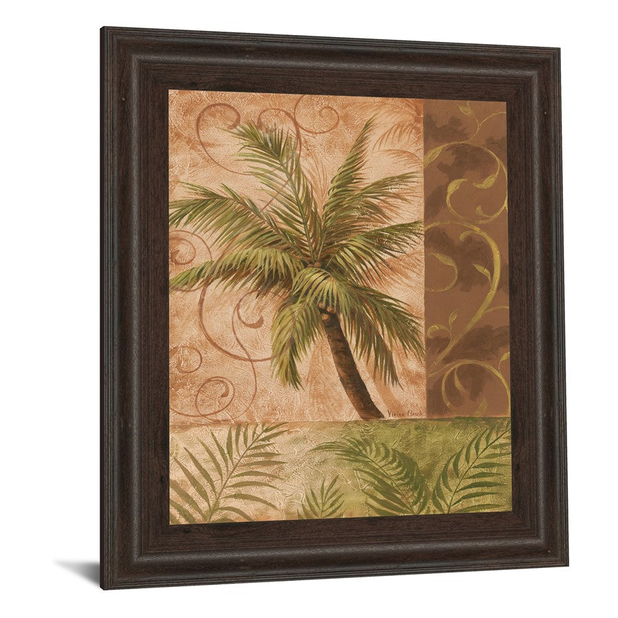 Classy Living Tropical Palm Wall Art 22x26in | Contemporary Paper Print in Cinnamon Mocha MDF Frame | Living Room & Office Decor | 22 x 26 x | Model 4821