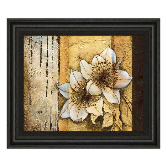 Classy Living Exotic Bloom 26x22in Wall Art | Contemporary Mixed Media with Gold Background | Living Room & Bedroom Decor | 1 x 26 x 22 in | Model 4833