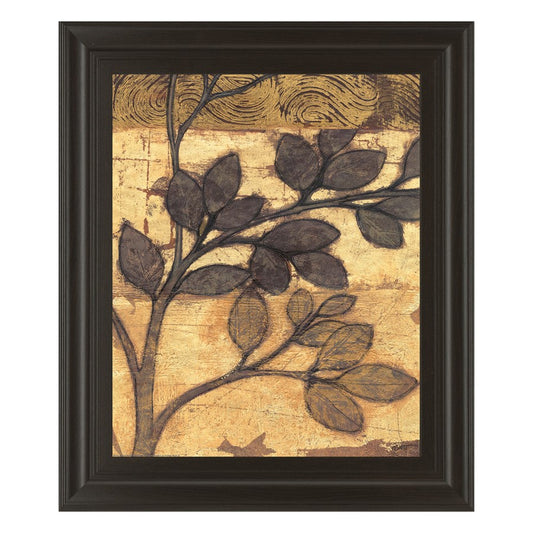 Classy Living Bronzed Branches II 22x26in Wall Art | Contemporary Botanical Graphic on Paper in Dark Chocolate MDF Frame | Living Room & | Model 4836