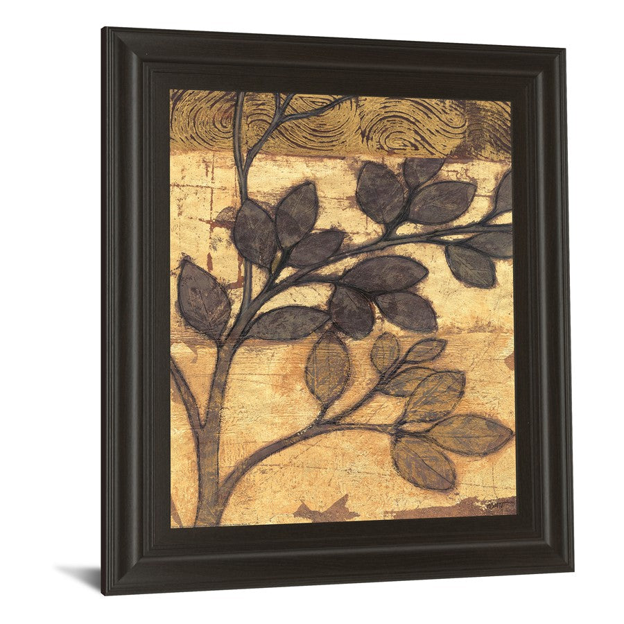 Classy Living Bronzed Branches II 22x26in Wall Art | Contemporary Botanical Graphic on Paper in Dark Chocolate MDF Frame | Living Room & | Model 4836