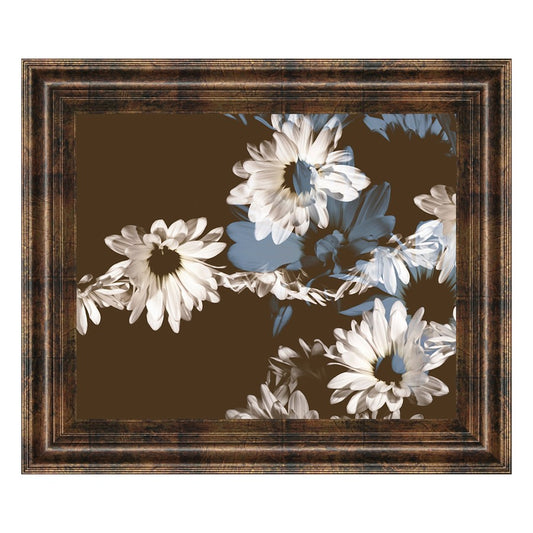 Classy Living Chocolate Bloom II 26x22in Wall Art | Contemporary Botanical Paper Print in Dark Chocolate MDF Frame | Living Room & Bedroom | Model 4842