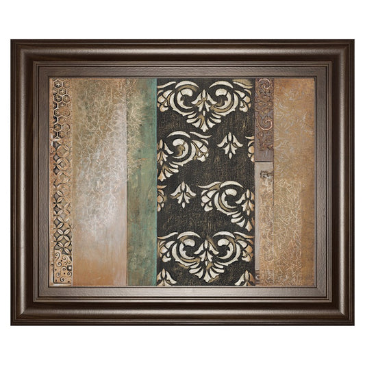 Classy Living Textured Harmony Wall Art 26x22in | Contemporary Multicolor Paper on MDF in Dark Chocolate Frame | Living Room & Office Decor | Model 4850