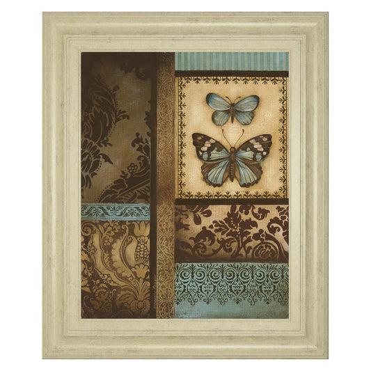 Classy Living Garden Butterflies Wall Art 22x26in | Contemporary Multicolor Paper Art in Ivory Bliss MDF Frame | Living Room & Bedroom Decor | Model 4861