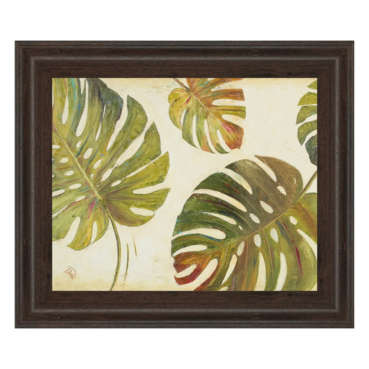 Classy Living Textured Leaves Wall Art 26x22in | Contemporary Botanical Paper Art in Cinnamon Mocha MDF Frame | Living Room & Office Decor | Model 4870