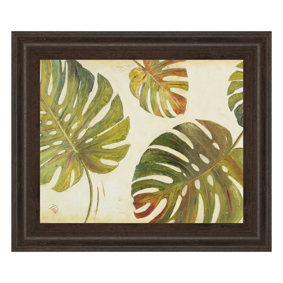 Classy Living Textured Leaves Wall Art 26x22in | Contemporary Botanical Paper Art in Cinnamon Mocha MDF Frame | Living Room & Office Decor | Model 4870