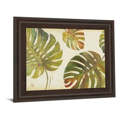 Classy Living Textured Leaves Wall Art 26x22in | Contemporary Botanical Paper Art in Cinnamon Mocha MDF Frame | Living Room & Office Decor | Model 4870