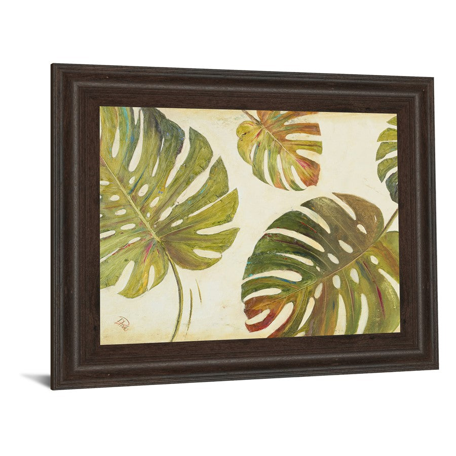 Classy Living Textured Leaves Wall Art 26x22in | Contemporary Botanical Paper Art in Cinnamon Mocha MDF Frame | Living Room & Office Decor | Model 4870