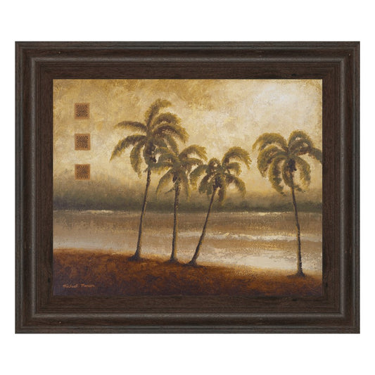Classy Living Tropical Serenity Wall Art 26x22in | Contemporary Cinnamon Mocha MDF Frame | Living Room & Office Decor | 26 x 22 x 1 in | Model 4876