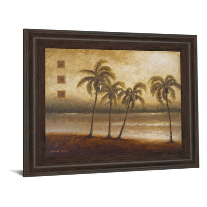 Classy Living Tropical Serenity Wall Art 26x22in | Contemporary Cinnamon Mocha MDF Frame | Living Room & Office Decor | 26 x 22 x 1 in | Model 4876