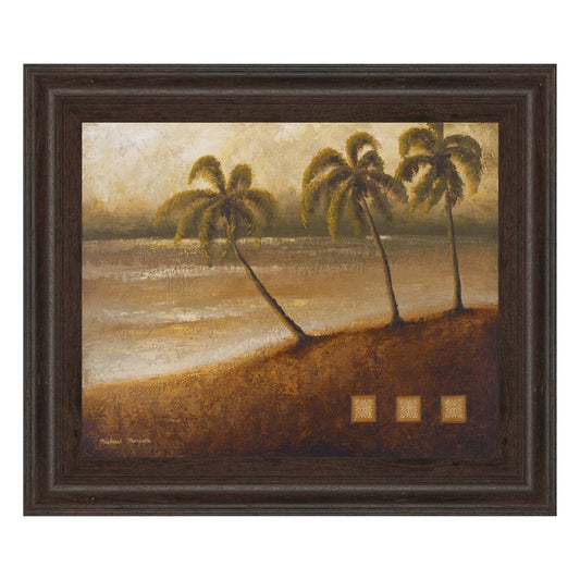 Classy Living Tropical Escape II 26x22in Wall Art | Contemporary Graphic Art on Paper with Cinnamon Mocha MDF Frame | Living Room & Bedroom | Model 4877