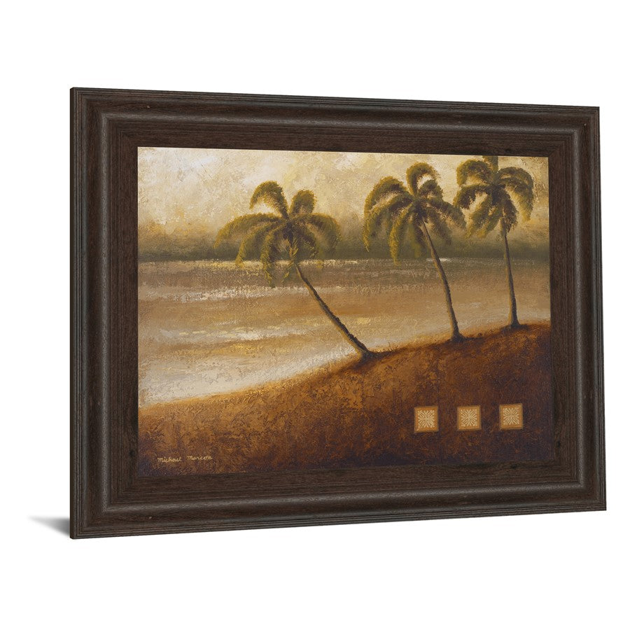 Classy Living Tropical Escape II 26x22in Wall Art | Contemporary Graphic Art on Paper with Cinnamon Mocha MDF Frame | Living Room & Bedroom | Model 4877