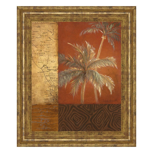 Classy Living Palm Voyage 22x26in Wall Art | Contemporary Gilded Radiance Frame on MDF with Paper Print | Living Room & Office Decor | 22 x | Model 4879