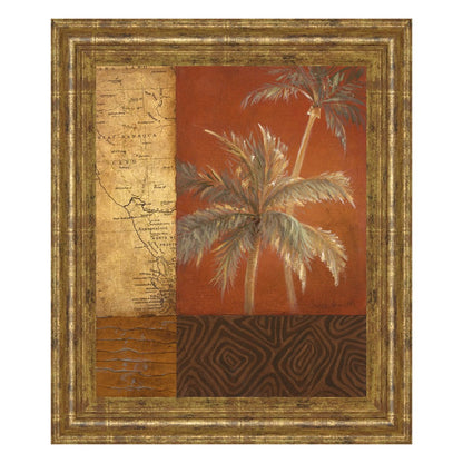 Classy Living Palm Voyage 22x26in Wall Art | Contemporary Gilded Radiance Frame on MDF with Paper Print | Living Room & Office Decor | 22 x | Model 4879