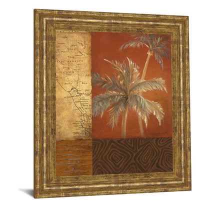 Classy Living Palm Voyage 22x26in Wall Art | Contemporary Gilded Radiance Frame on MDF with Paper Print | Living Room & Office Decor | 22 x | Model 4879