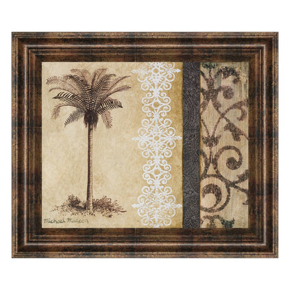 Classy Living Serene Palm II 26x22in Wall Art | Contemporary Framed Graphic Art in Dark Chocolate MDF Frame | Living Room & Bedroom Botanical | Model 4880