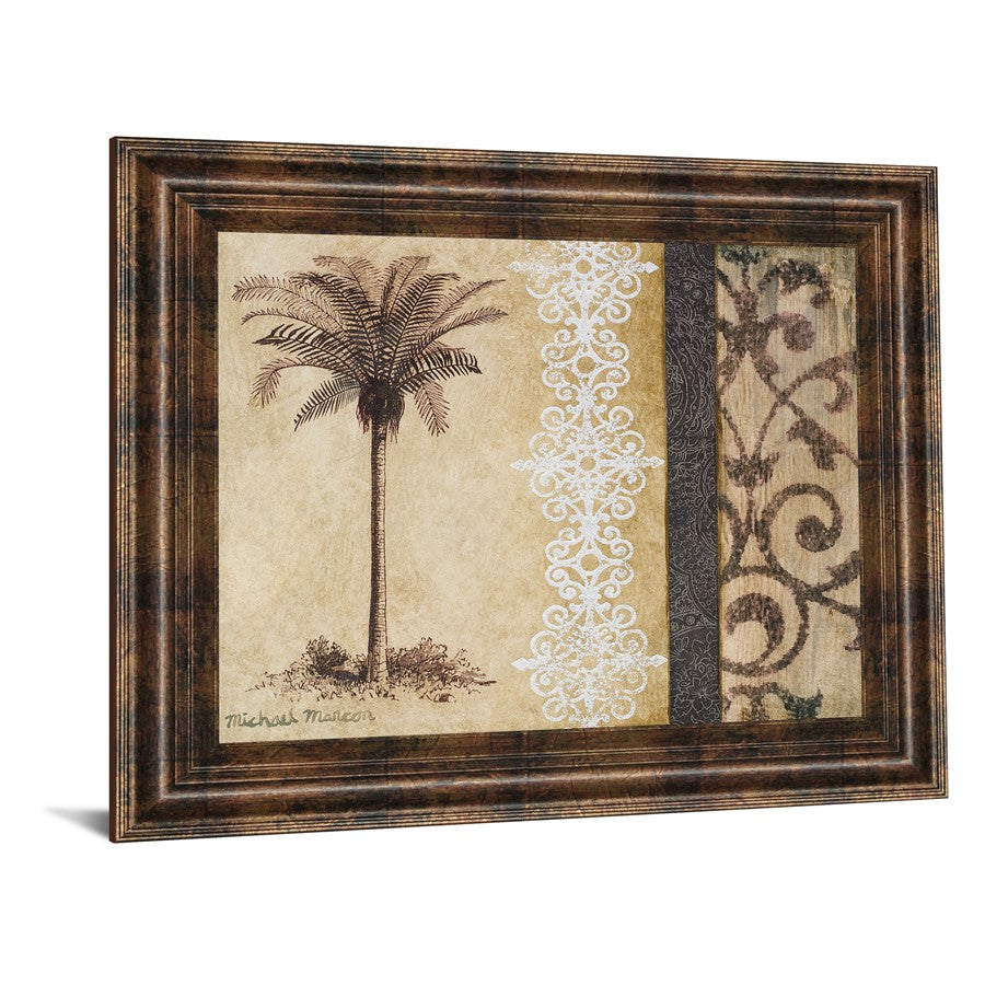 Classy Living Serene Palm II 26x22in Wall Art | Contemporary Framed Graphic Art in Dark Chocolate MDF Frame | Living Room & Bedroom Botanical | Model 4880