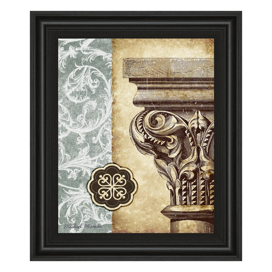 Classy Living Romanesque Elegance Wall Art 22x26in | Contemporary Midnight Aura MDF Frame & Paper Print | Living Room & Office Decor | 1 x 22 | Model 4883