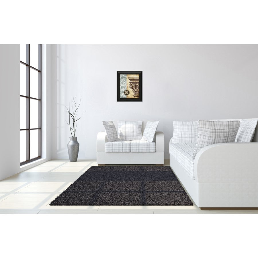 Classy Living Romanesque Elegance Wall Art 22x26in | Contemporary Midnight Aura MDF Frame & Paper Print | Living Room & Office Decor | 1 x 22 | Model 4883
