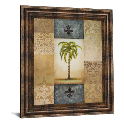 Classy Living Stately Palm Mosaic Wall Art 22x26in | Contemporary Botanical Print in Dark Chocolate MDF Frame | Living Room & Office Decor | Model 4888