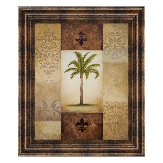 Classy Living Serene Palm 22x26in Wall Art | Contemporary Dark Chocolate MDF Frame w/Glass | Living Room & Bedroom Decor | 22 x 26 x 1 in | Model 4889