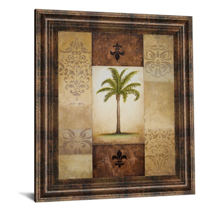 Classy Living Serene Palm 22x26in Wall Art | Contemporary Dark Chocolate MDF Frame with Glass | Living Room & Bedroom Decor | 22 x 26 x 1 in | Model 4889