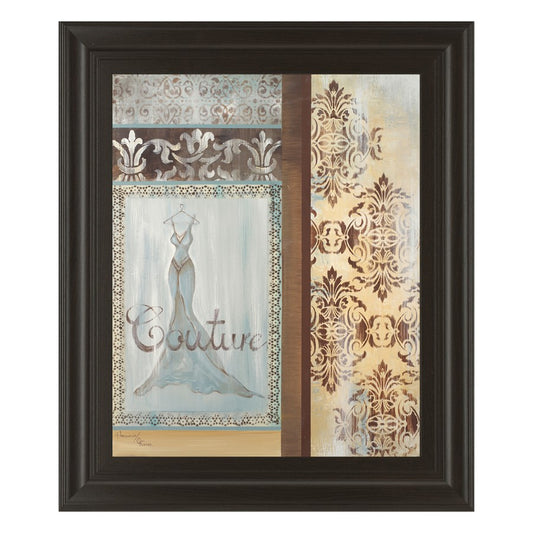 Classy Living Couture Elegance 22x26in Wall Art | Contemporary Framed Graphic Art, Dark Chocolate MDF Frame | Living Room & Bedroom Decor | Model 4896